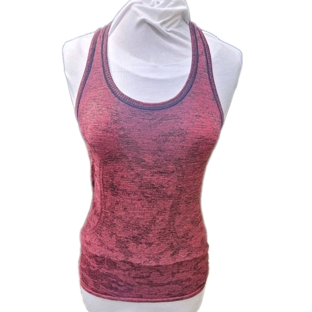 Lululemon Heathered Burgundy Stretch Swiftly Tech Racer Back Tank Top Size M